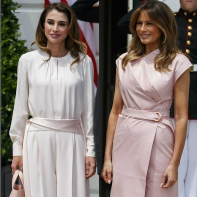 Melania Trump y Rania de Jordania, duelo en rosa