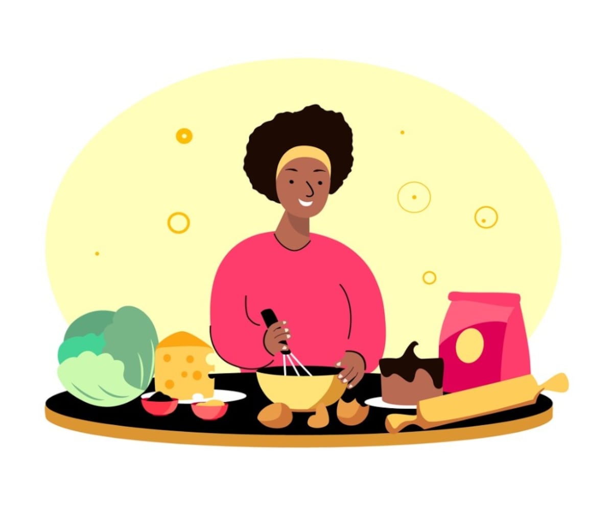 Metida en la cocina, aunque no quiera