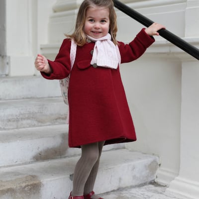 La princesa Charlotte en su primer día en la guardería