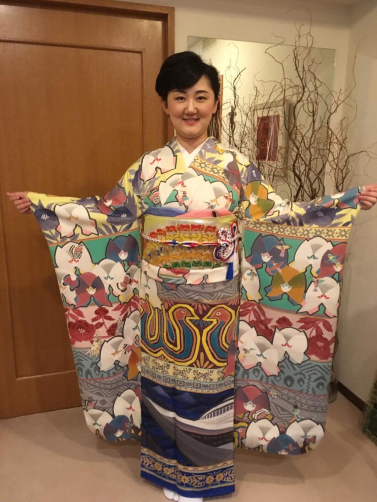 Panamá, bordado en un kimono