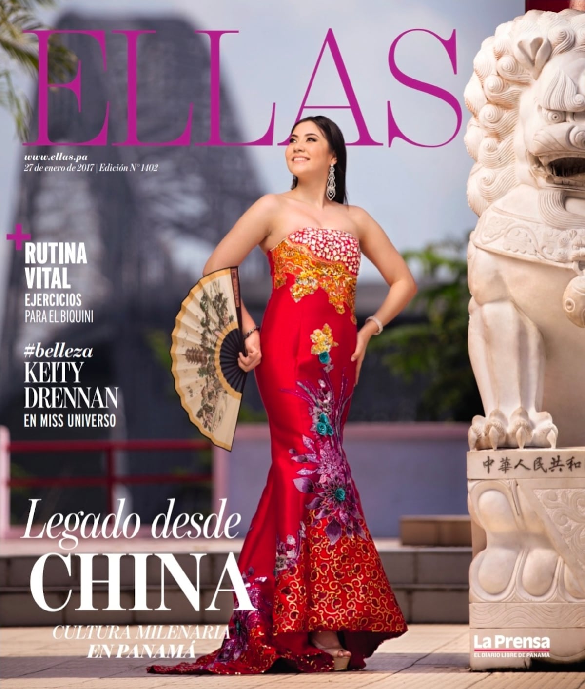 Cuando el monumento chino del Mirador del Puente de las Américas fue locación para una portada de ELLAS