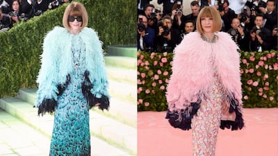 Si ella puede, todas podemos:  Anna Wintour repite ‘look’ en distinto color para la MET Gala 