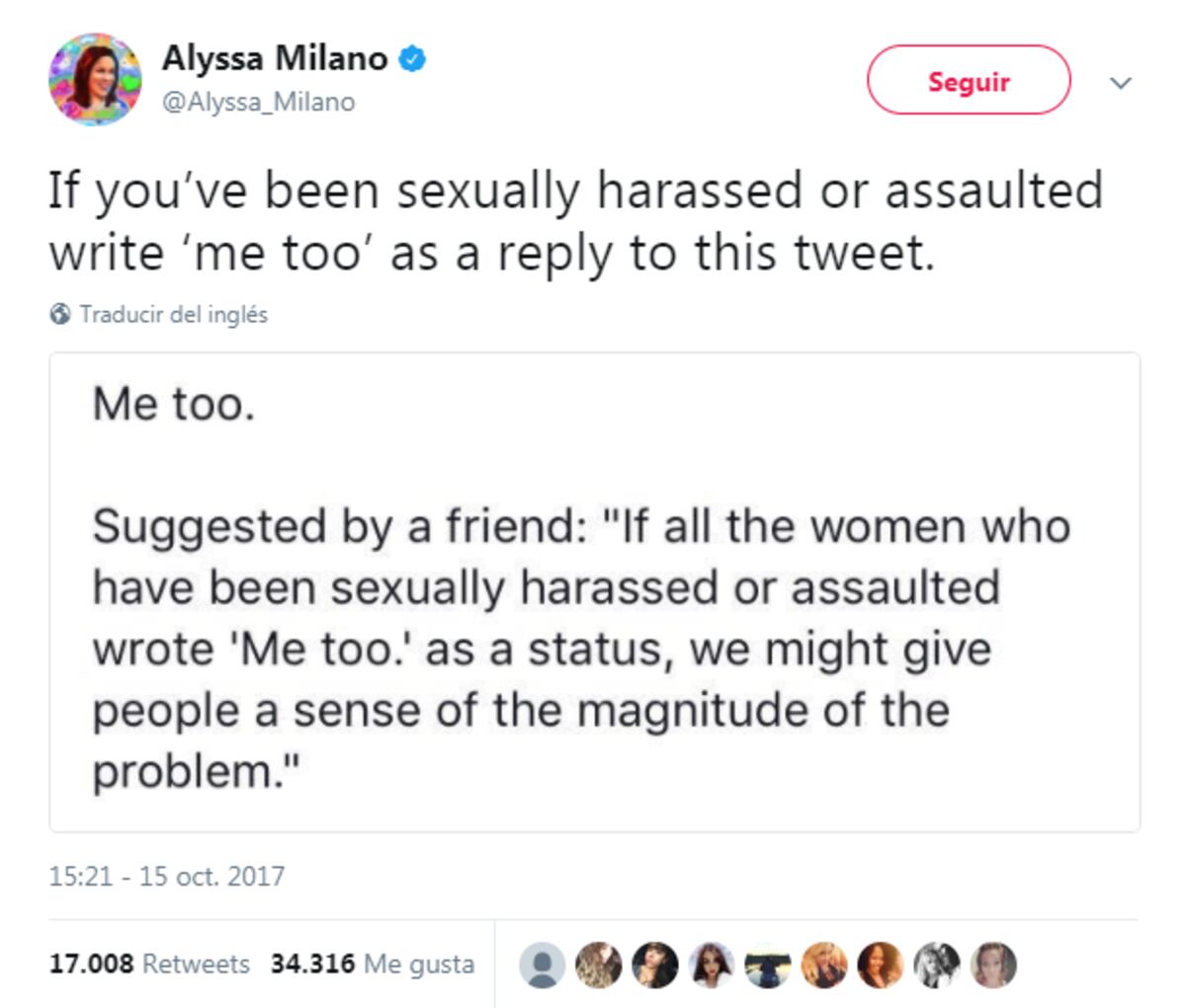 ¿Qué significan los estados de “Me too/Yo también?