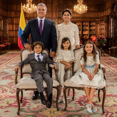 Las fotos oficiales de la familia presidencial de Colombia