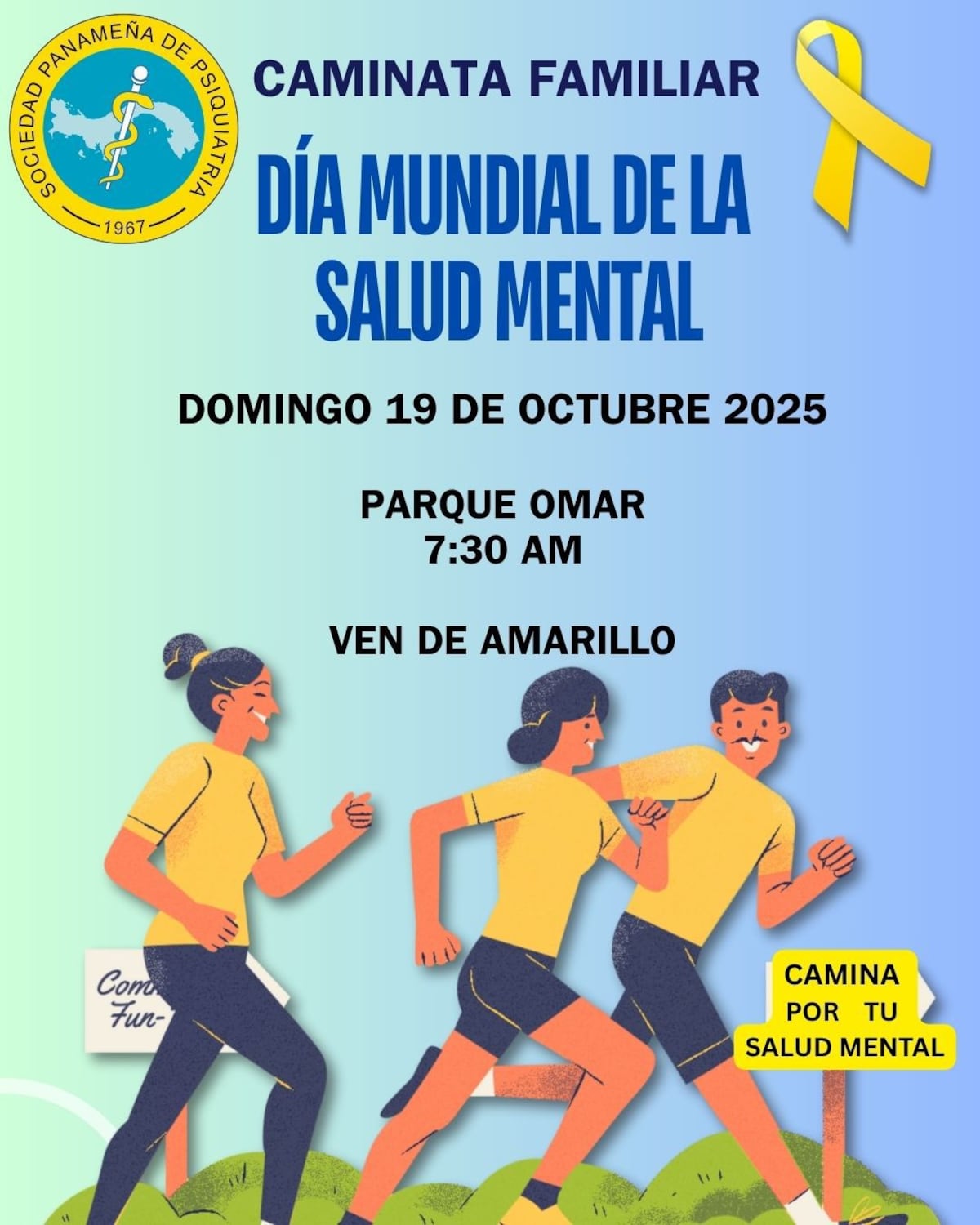 Caminata por la salud mental este domingo 19 de octubre en el Parque Omar