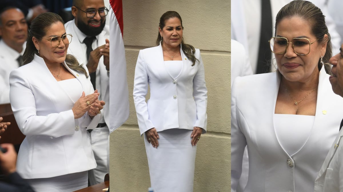 La diputada Shirley Castañeda y su look de sastrería y escote cuadrado con el que asumió la presidencia de la Asamblea Nacional
