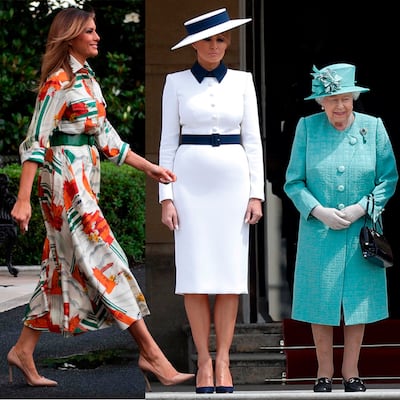 Melania Trump y su homenaje a Reino Unido a través de sus vestidos