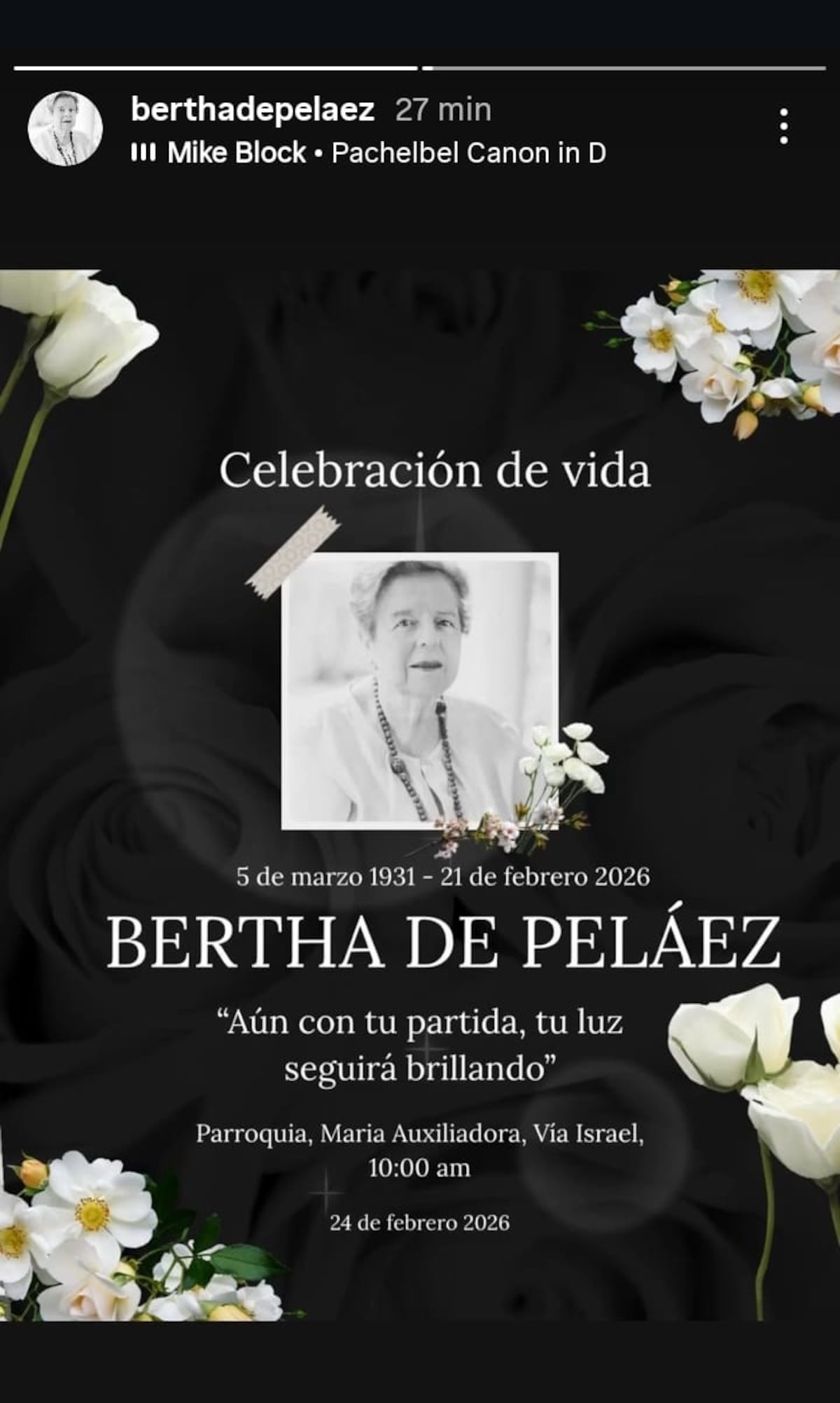Falleció la chef y autora cubana panameña Bertha de Peláez