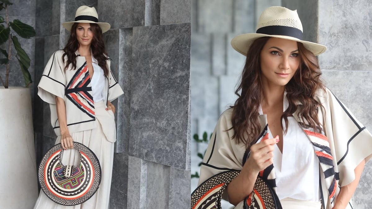 Carolina Dementiev y su atuendo del diseñador John Bejarano para acudir a un ‘baby shower’