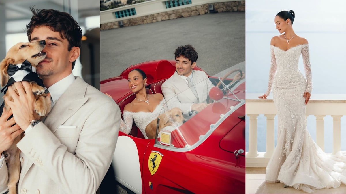 Felices para siempre en un Ferrari: Charles Leclerc, piloto de la F1, y su boda con la ‘influencer’ de raíces latinas Alexandra Saint Mleux