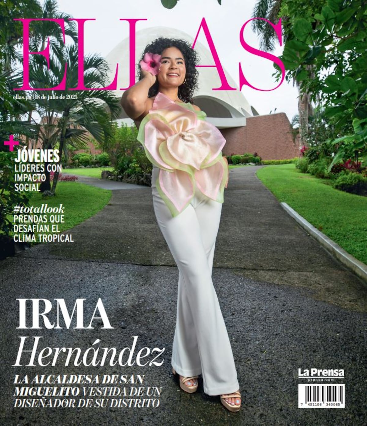 La alcaldesa de San Miguelito, Irma Hernández, vestida de diseño local en portada de revista ELLAS