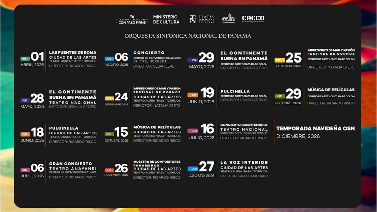 La Orquesta Sinfónica Nacional de Panamá anuncia su calendario 2026
