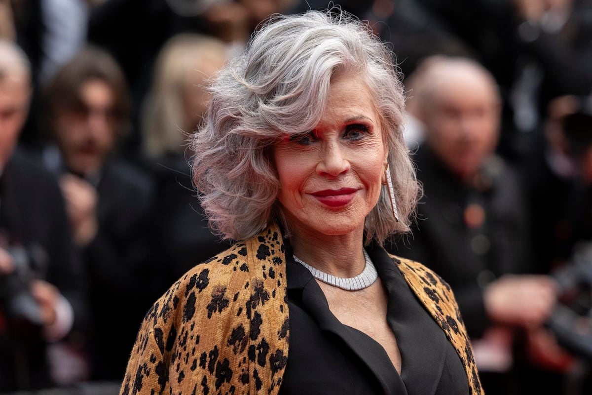 Jane Fonda y su jumpsuit negro en el Festival de Cine de Cannes