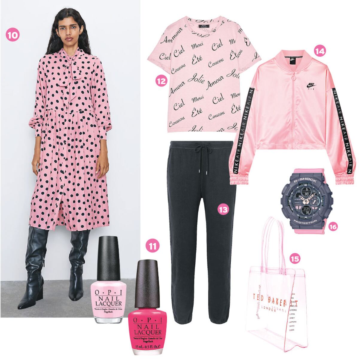 Rosa poderosa: piezas mezcladas con negro