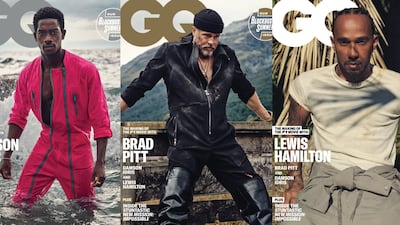 Brad Pitt, Lewis Hamilton y Damson Idris en la triple portada de la revista GQ por el estreno de la película F1