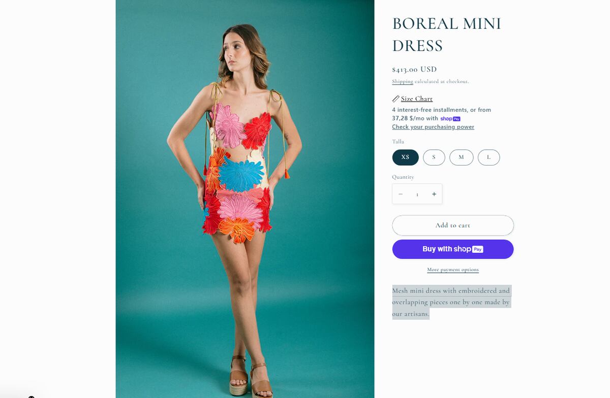 El vestido de Mónica ‘Lola’ Díaz, de diseño panameño y valorado en más de 400 dólares, para la conferencia de prensa de los Premios Juventud 2025