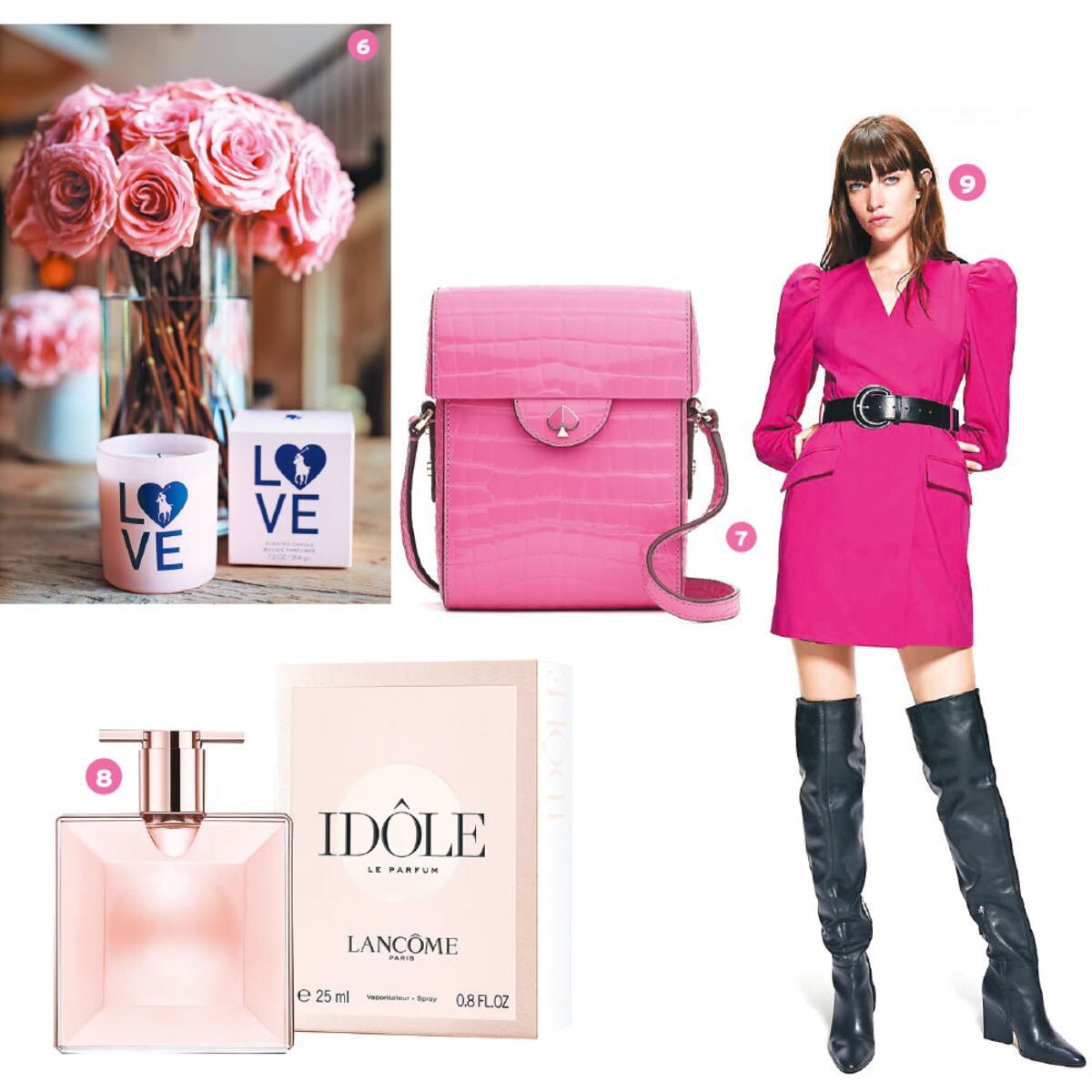 Rosa poderosa: piezas mezcladas con negro