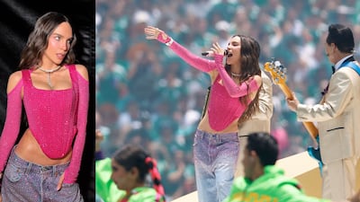 La cantante mexicana Belinda y su ‘look’ con más de 80 mil cristales en la apertura del Mundial 2026