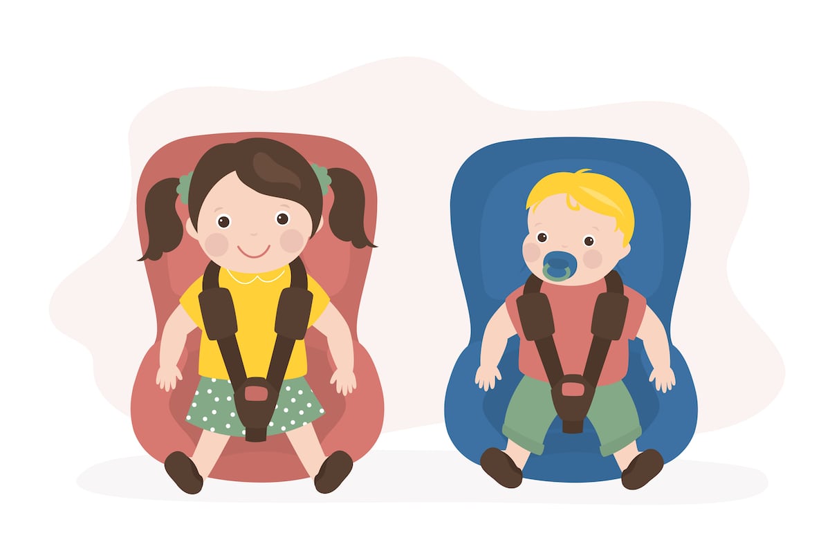 Bebés y niños como pasajeros de un vehículo