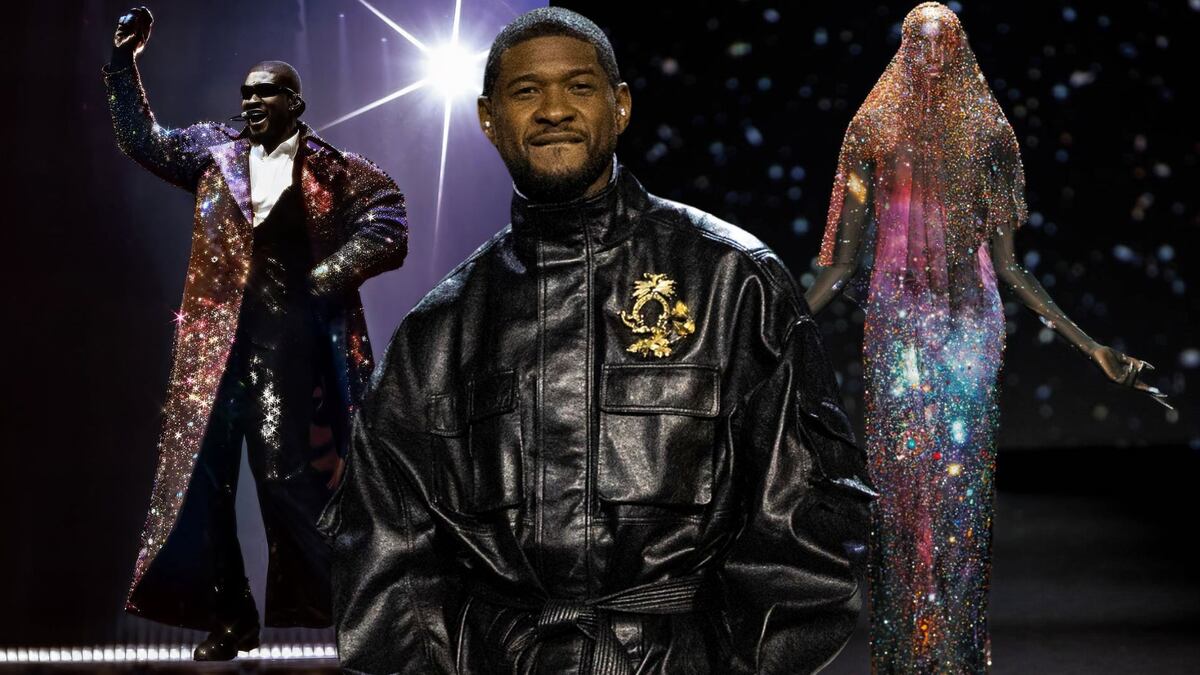 El abrigo de Usher, con 500 horas de bordado a mano y 5 mil cristales de Swarovski, para un concierto en Londres