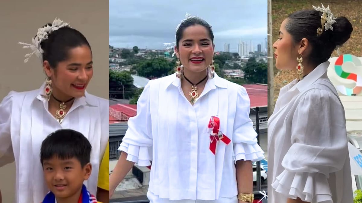 Con tembleques: alcaldesa Irma Hernández viste atuendo inspirado en el folclore panameño durante aniversario 55 de San Miguelito