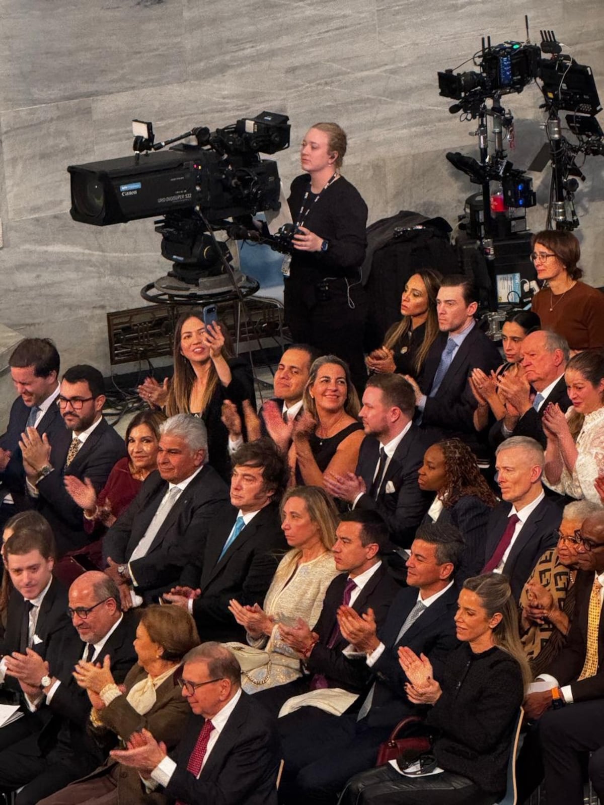 José Raúl Mulino y su esposa Maricel de Mulino acompañaron a la hija de María Corina Machado en la entrega del Nobel de la Paz 2025