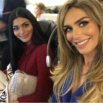 Miss España y Miss Venezuela llegan juntas a Tailandia