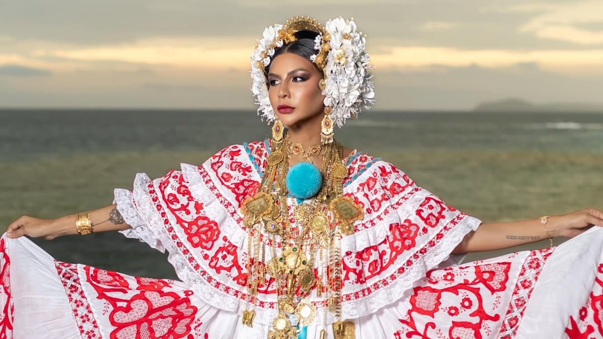 La presentadora panameña Mónica ‘Lola’ Díaz se viste de pollera por primera vez