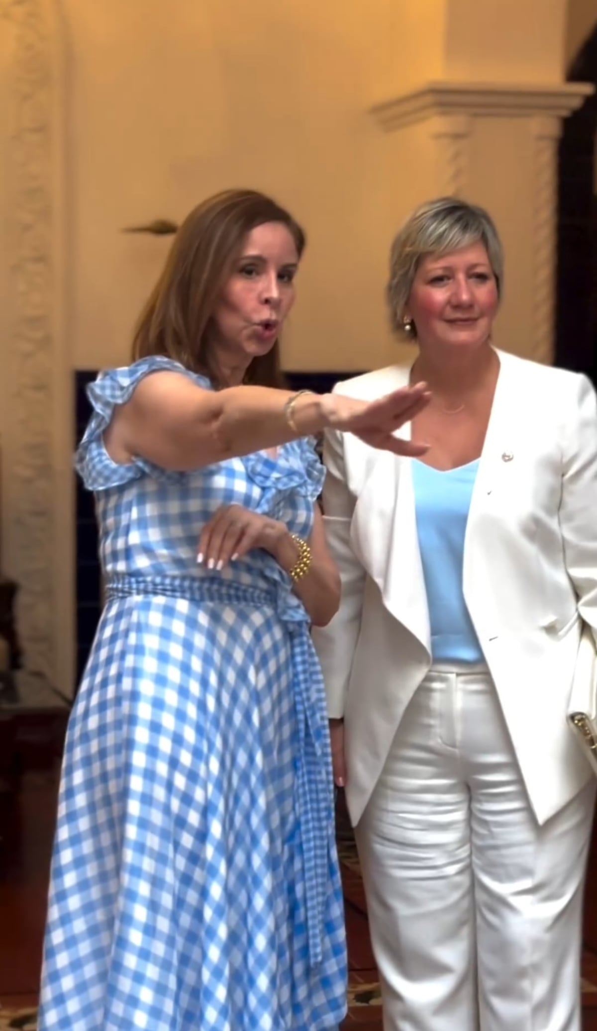 El reencuentro entre la primera dama Yazmín de Cortizo y Lorena Castillo