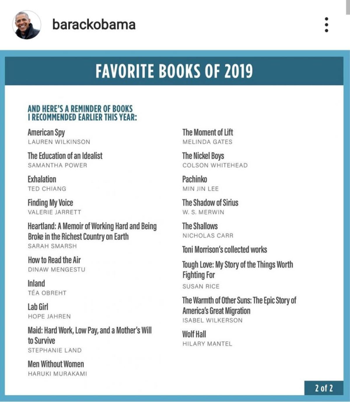 Barack Obama escucha reguetón, Ozuna y Rosalía entre sus favoritos de 2019