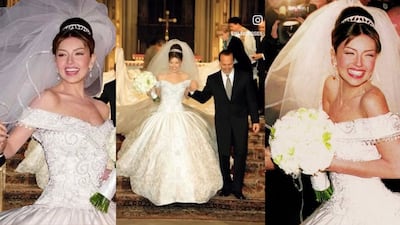 Thalía recuerda su boda con Tommy Mottola en su aniversario número 25