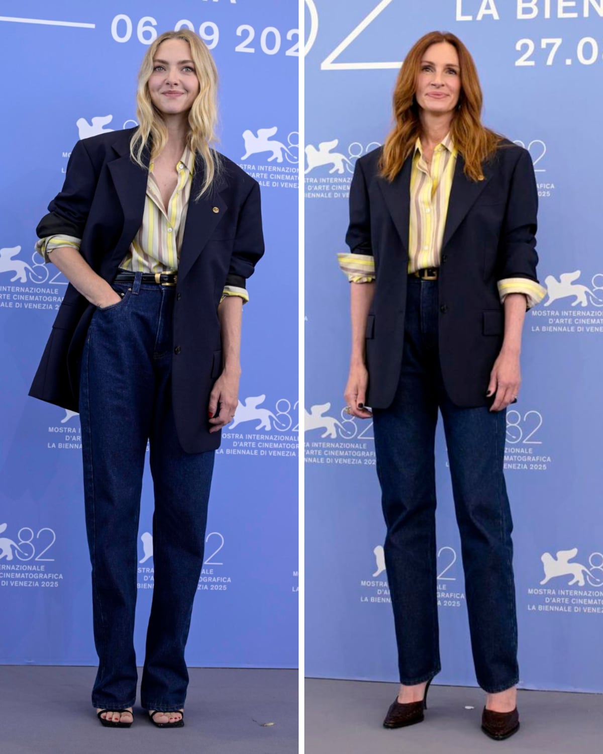 ‘Por favor, déjame usar el mismo outfit’, Amanda Seyfried lleva a Venecia el mismo traje de Versace que usó Julia Roberts