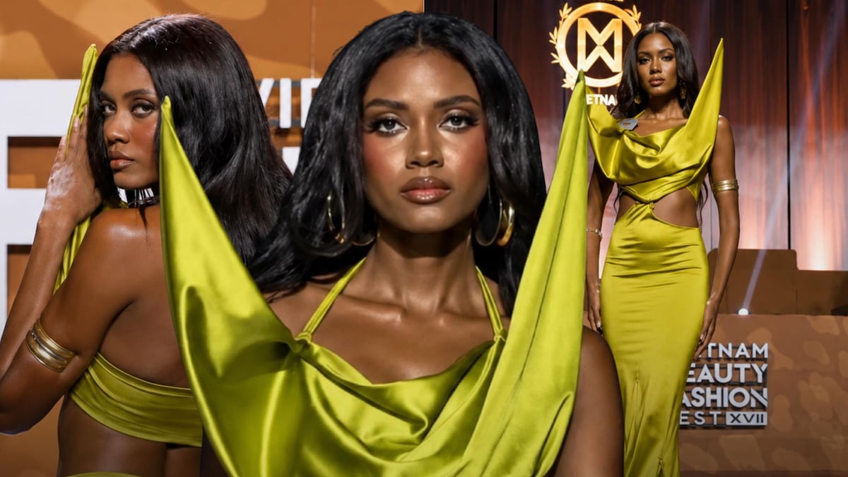 Miss Mundo Panamá, Madeleine Miller, compite en la final Top Model de Miss Mundo con diseño panameño