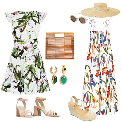 Cuatro combinaciones para lucir un vestido floreado