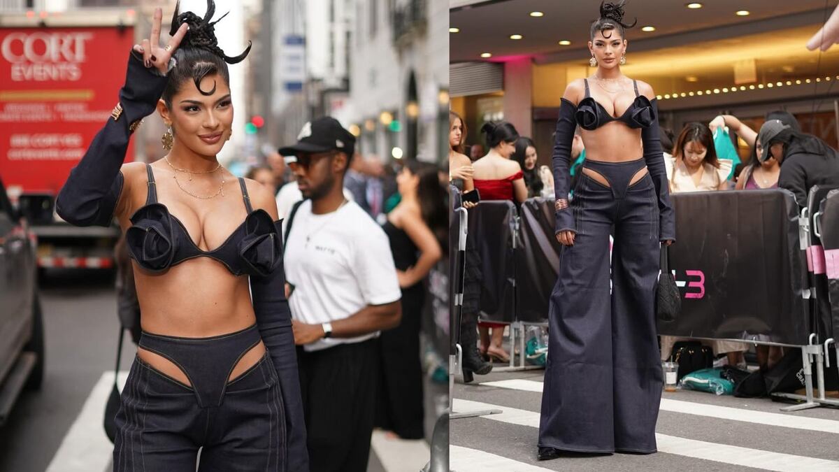 Denim y tanga: el ‘look’ atrevido y moderno de Sheynnis Palacios en el estreno de ‘Squid Game’