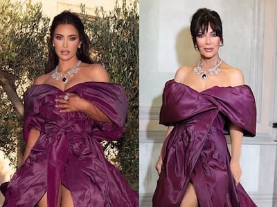 Kris Jenner reutilizó en Italia un vestido Dolce & Gabanna de su hija Kim Kardashian 